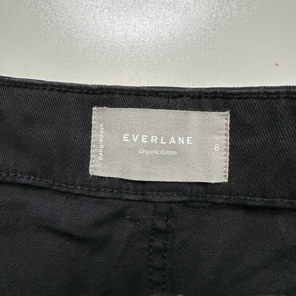 EVERLANE The Organic Wide Leg Pant Black Size 8 Washed Black Cropped Minimalist - Picture 4 of 7